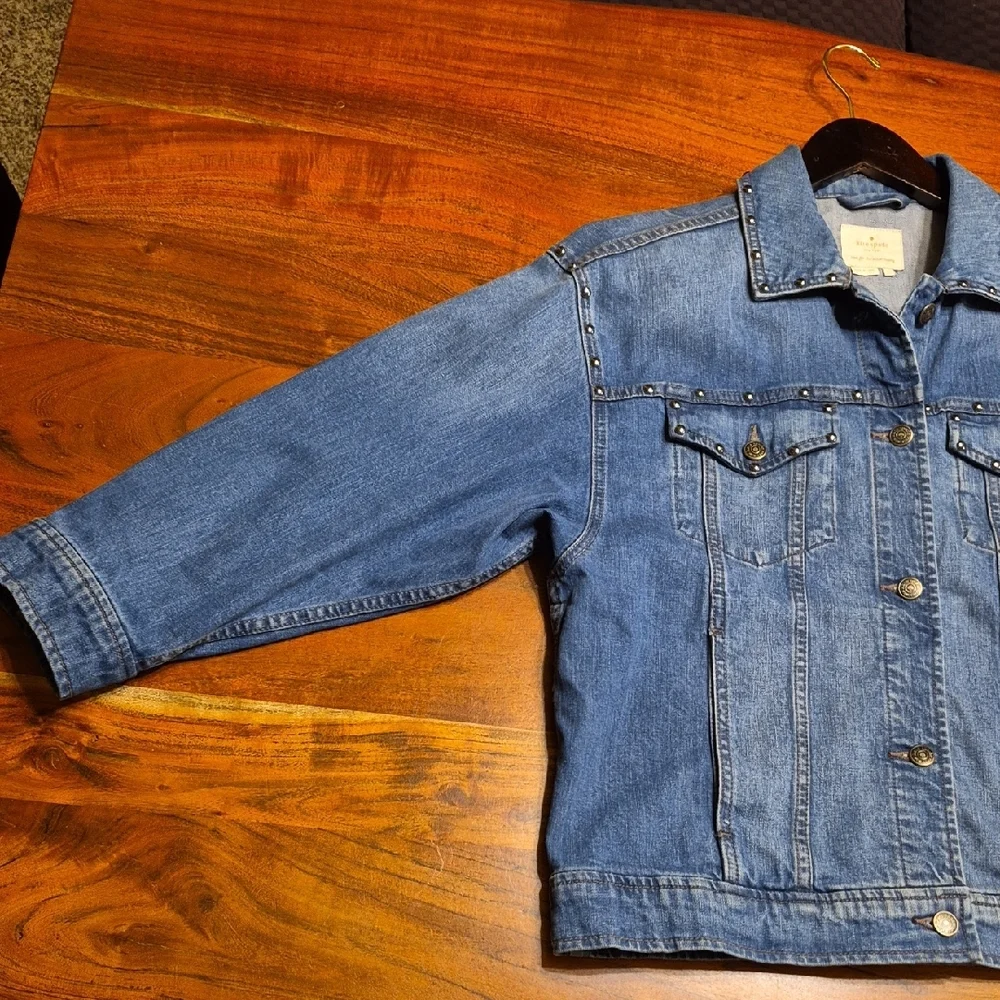 Kate Spade Blue Jean Jacket with Stud Embellishments XS